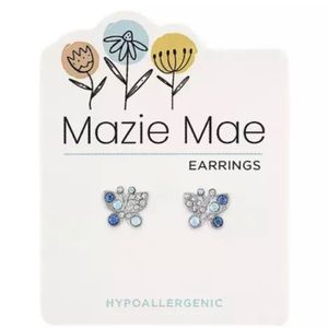 Mazie Mae Opal blue butterfly earrings new